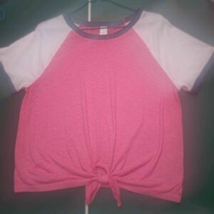 Fuchsia Burst Ringer Tee - Juniors Medium (7/9) NEW